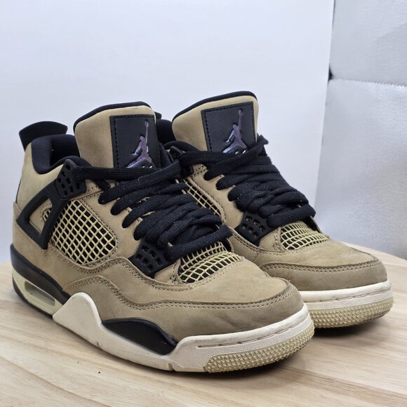 Air Jordan 4 Retro Mushroom W Mocha Brown Tan Black Rare Women’s Size 6 / 4.5Y - Picture 5 of 9